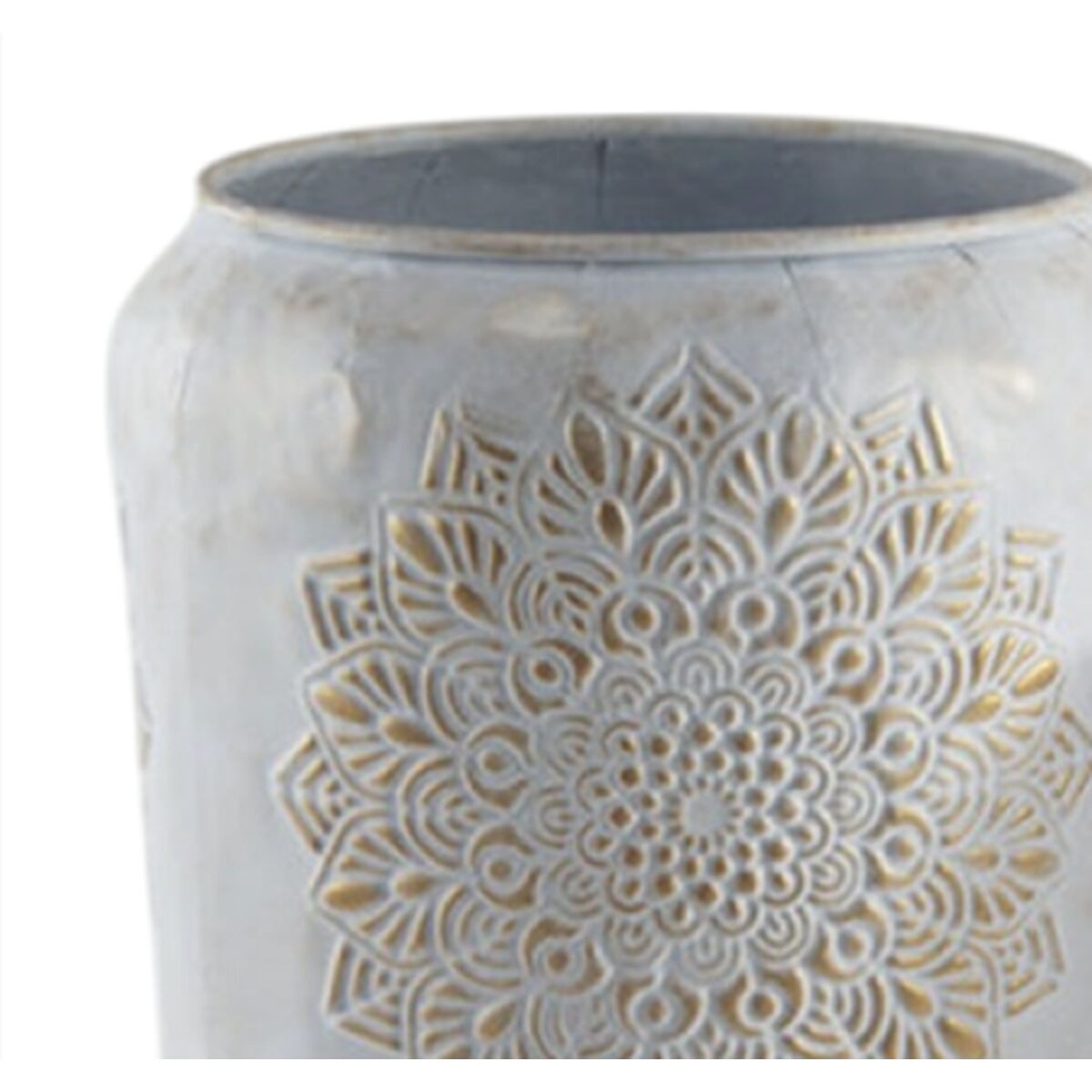 Vaso Home ESPRIT Bianco Dorato Metallo Arabo 31 x 31 x 60 cm (2 Pezzi)