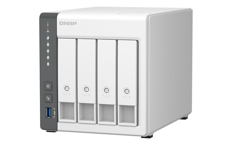 Qnap TS-433 - NaS-Server - 4 Schächte - Sata 6gb/s - Raid 0, 1, 5, 6, 10, 50, Jbod, 60 - Ram 4 Gb - Gigabit Ethernet / 2.5 Gigabit Ethernet - Iscsi S
