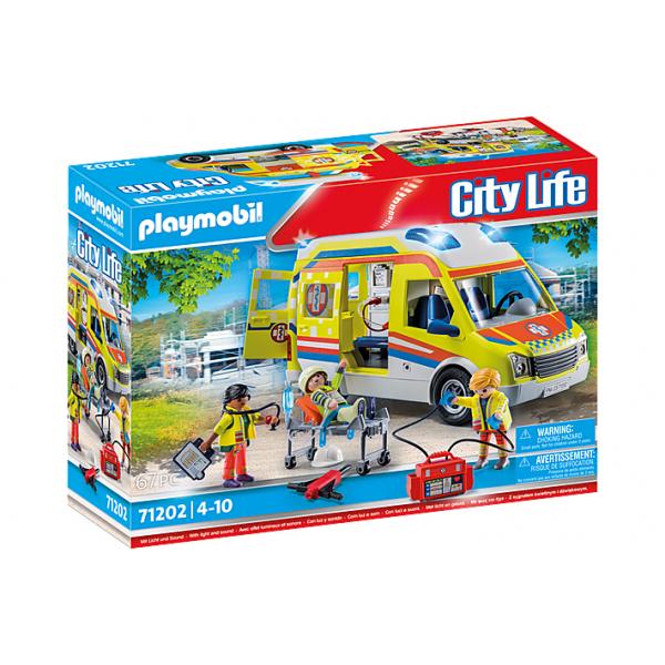 Playmobil - 71202 - City Action Les Subcutors - Ambulance With Light And Sound Effects