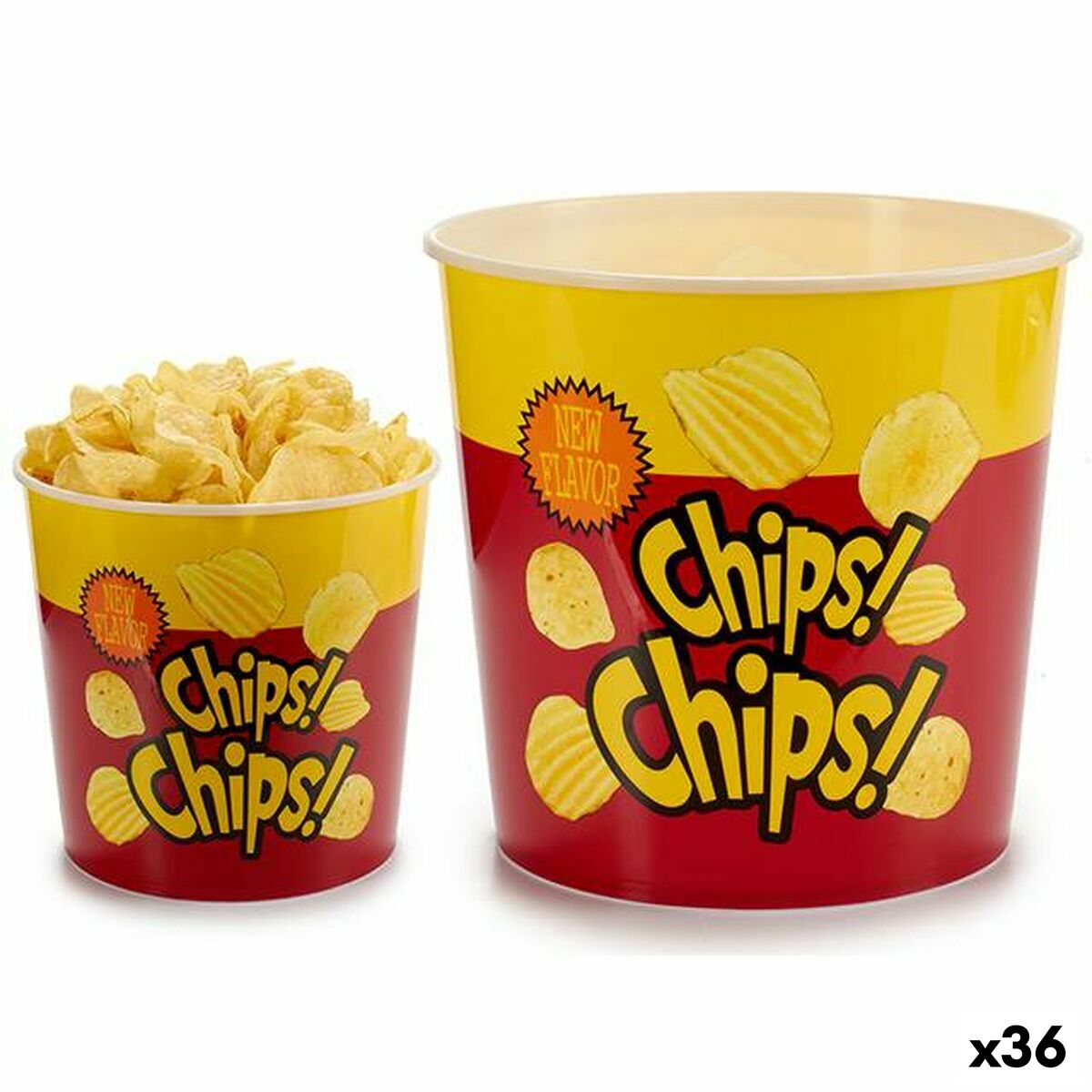 Ciotola Per Aperitivi Leknes Polipropilene Stampa Patate Fritte 5 L 21,5 X 20 X 21,5 Cm (36 Unità)