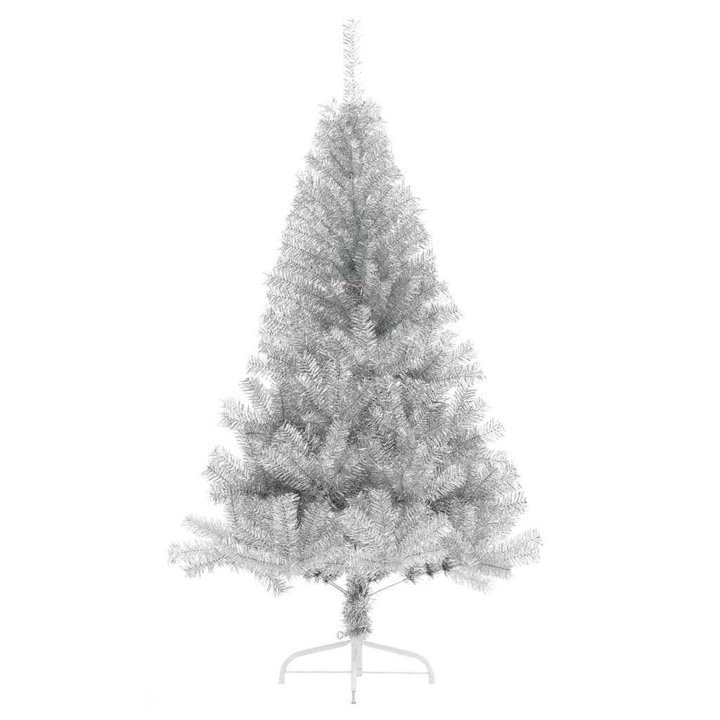 Albero Di Natale A Metà Con Supporto Argento 180 Cm Pet