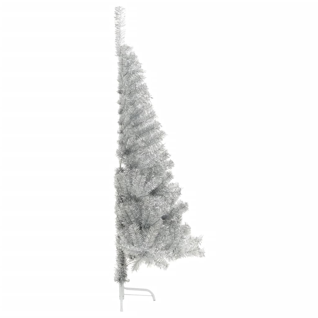 Albero Di Natale A Metà Con Supporto Argento 180 Cm Pet - Image 3