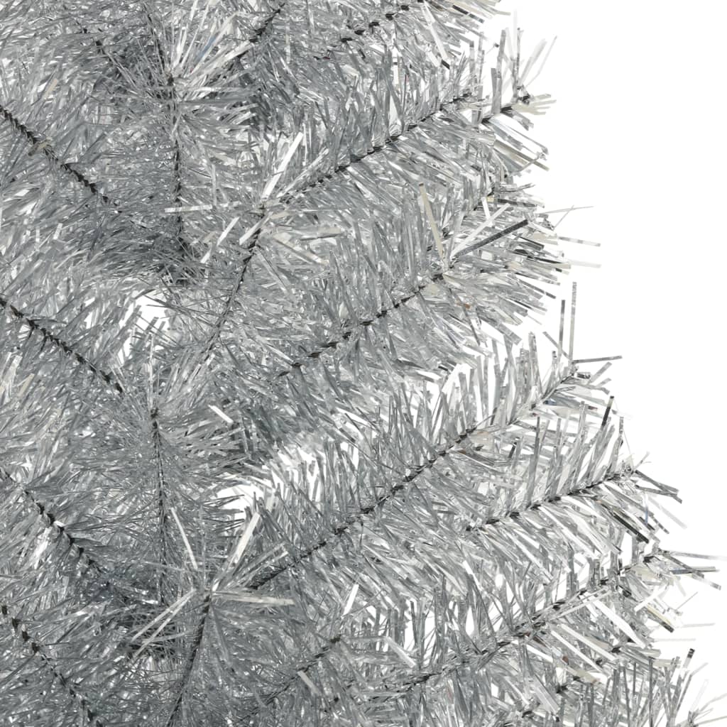 Albero Di Natale A Metà Con Supporto Argento 180 Cm Pet - Image 4