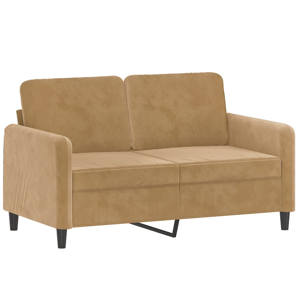 Set Di Divani 2 Pz Marrone In Velluto - Image 3