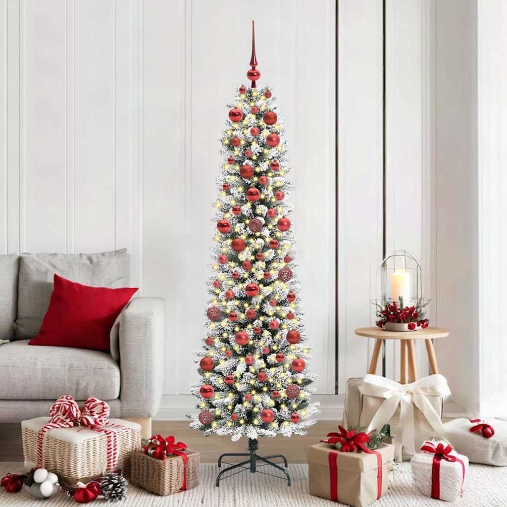 Albero Di Natale Artificiale Con 300 Led Verde E Bianco 180 cm