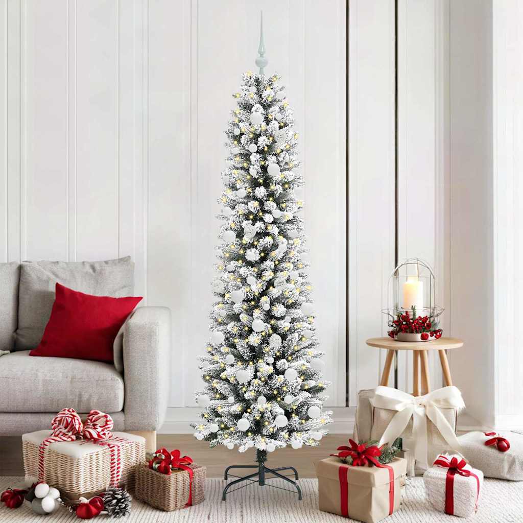 Albero Di Natale Artificiale Con 300 Led Bianco 180 cm