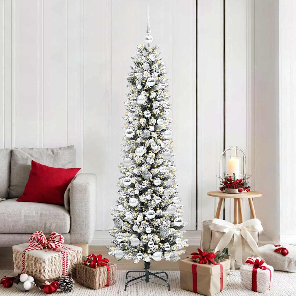 Albero Di Natale Artificiale Con 300 Led Bianco 180 cm