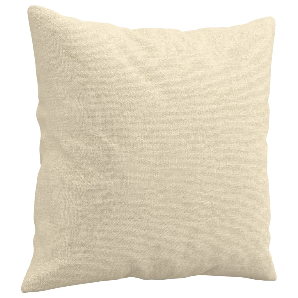 Set Divani 3 Pz Con Cuscini Crema In Tessuto - Image 5