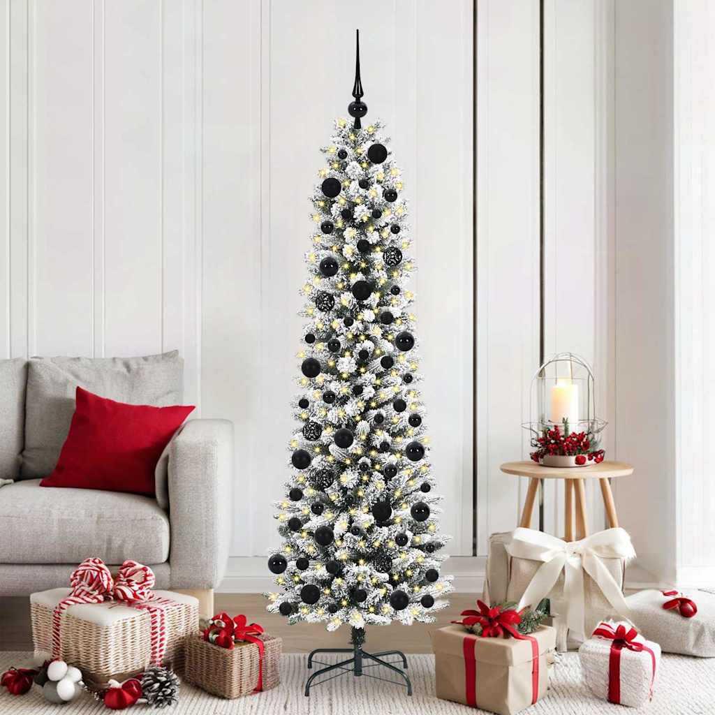 Albero Di Natale Artificiale Con 300 Led Bianco 180 cm