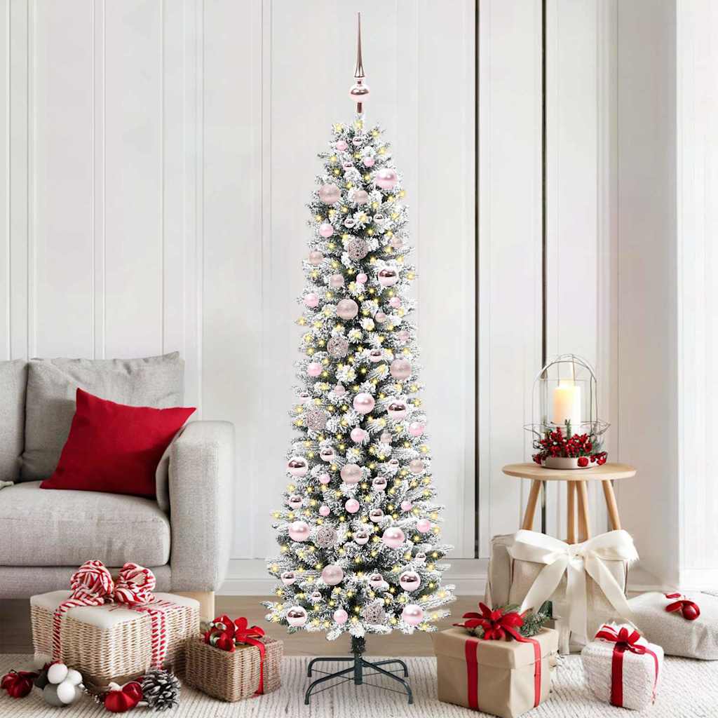 Albero Di Natale Artificiale Con 300 Led Bianco 180 cm