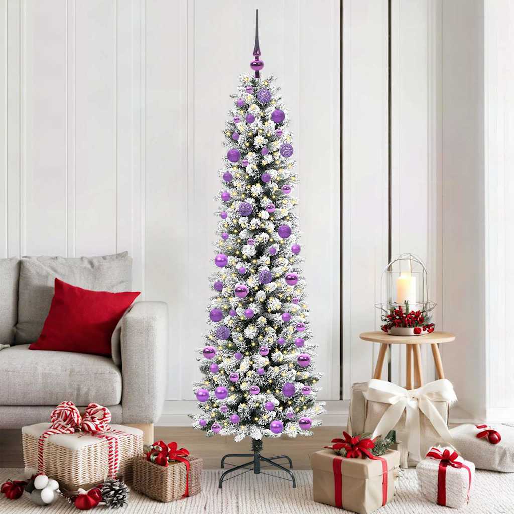 Albero Di Natale Artificiale Con 300 Led Bianco 180 cm