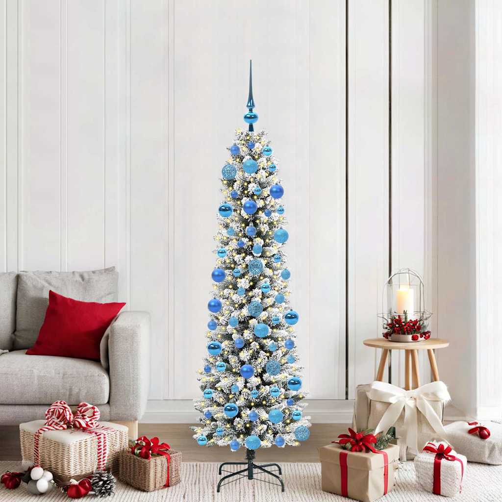 Albero Di Natale Artificiale Con 300 Led Verde E Bianco 180 cm