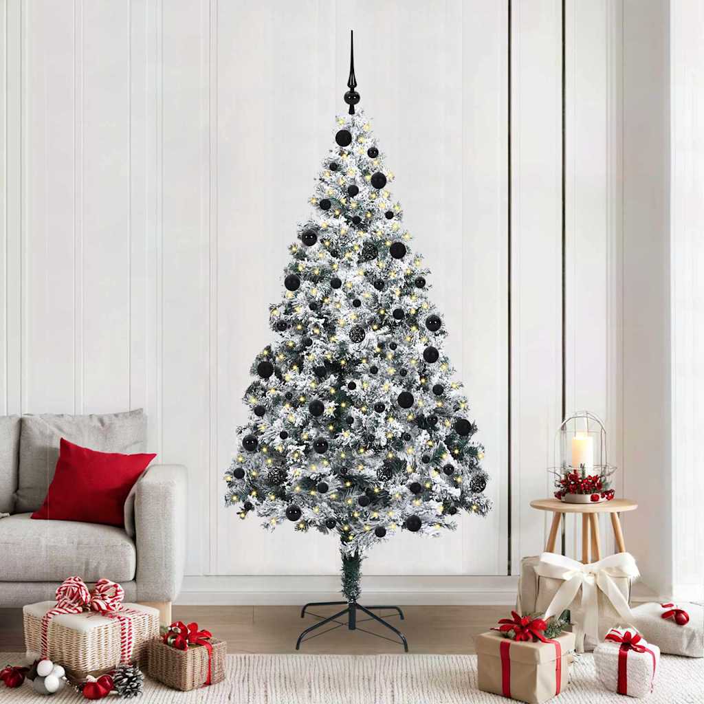 Albero Di Natale Artificiale Con 300 Led Bianco 210 cm