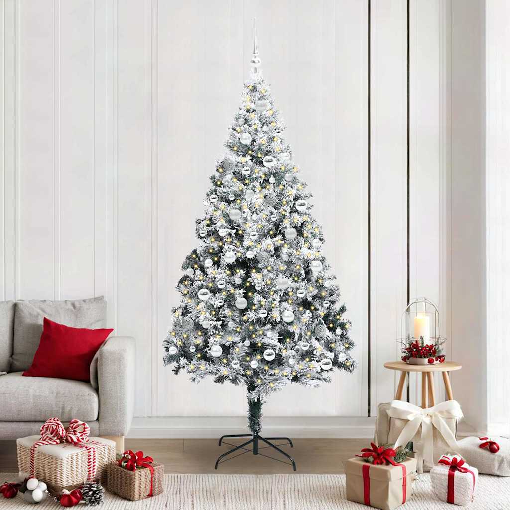 Albero Di Natale Artificiale Con 300 Led Bianco 210 cm