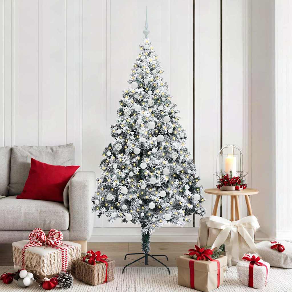 Albero Di Natale Artificiale Con 300 Led Bianco 180 cm