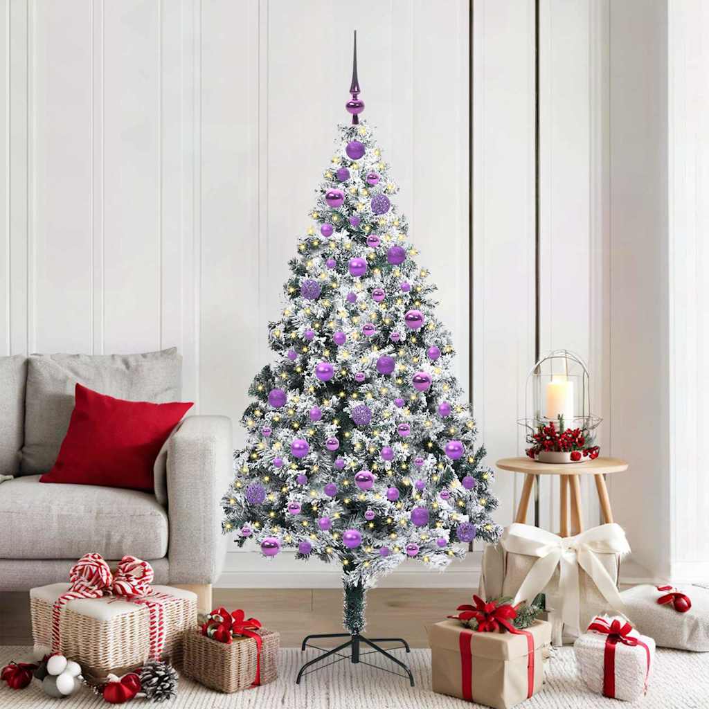 Albero Di Natale Artificiale Con 300 Led Bianco 180 cm