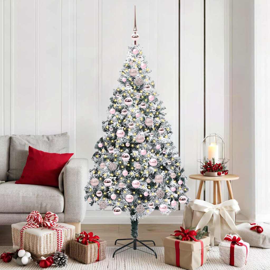 Albero Di Natale Artificiale Con 300 Led Bianco 180 cm