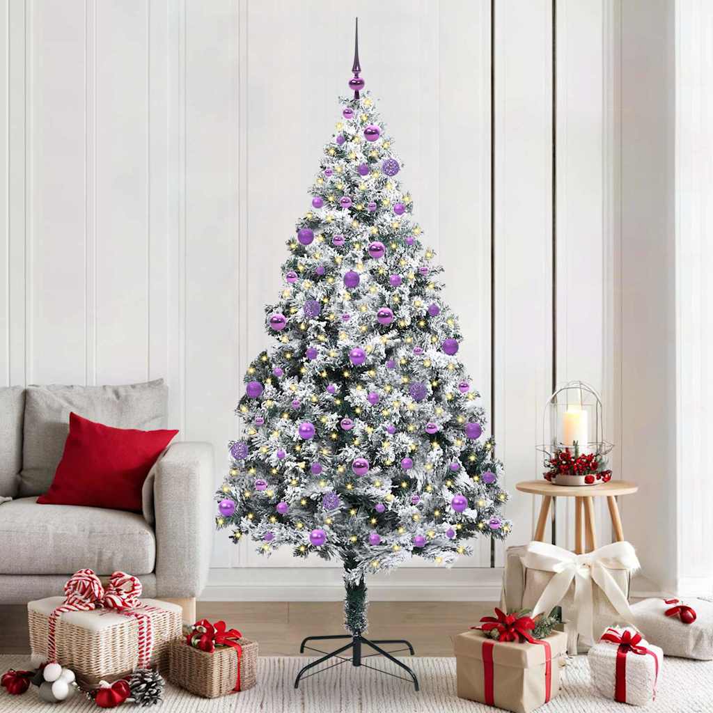 Albero Di Natale Artificiale Con 300 Led Bianco 210 cm