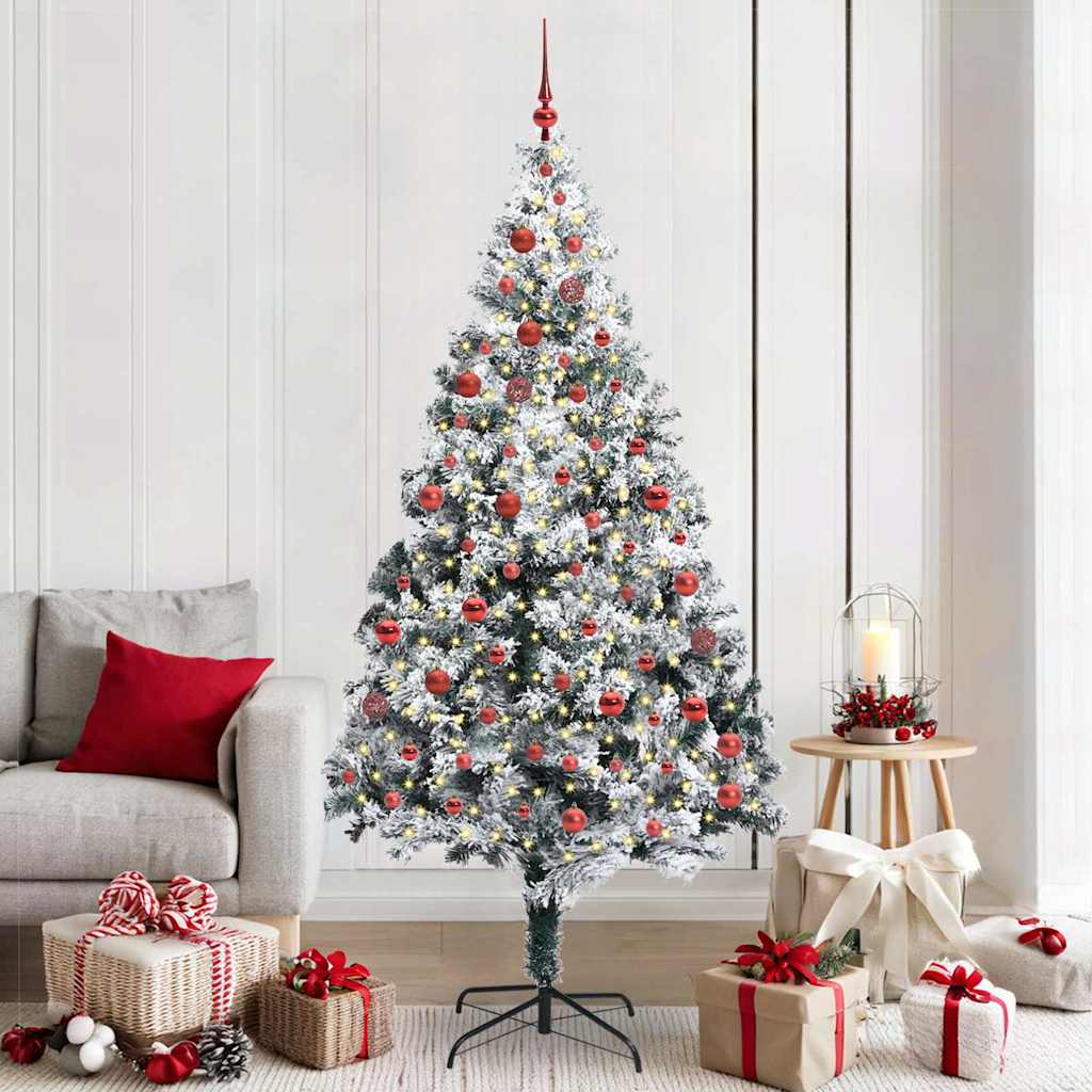 Albero Di Natale Artificiale Con 300 Led Bianco 210 cm