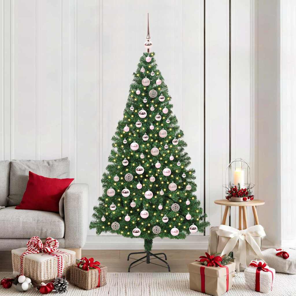 Albero Di Natale Artificiale Con 300 Led Verde 180 cm