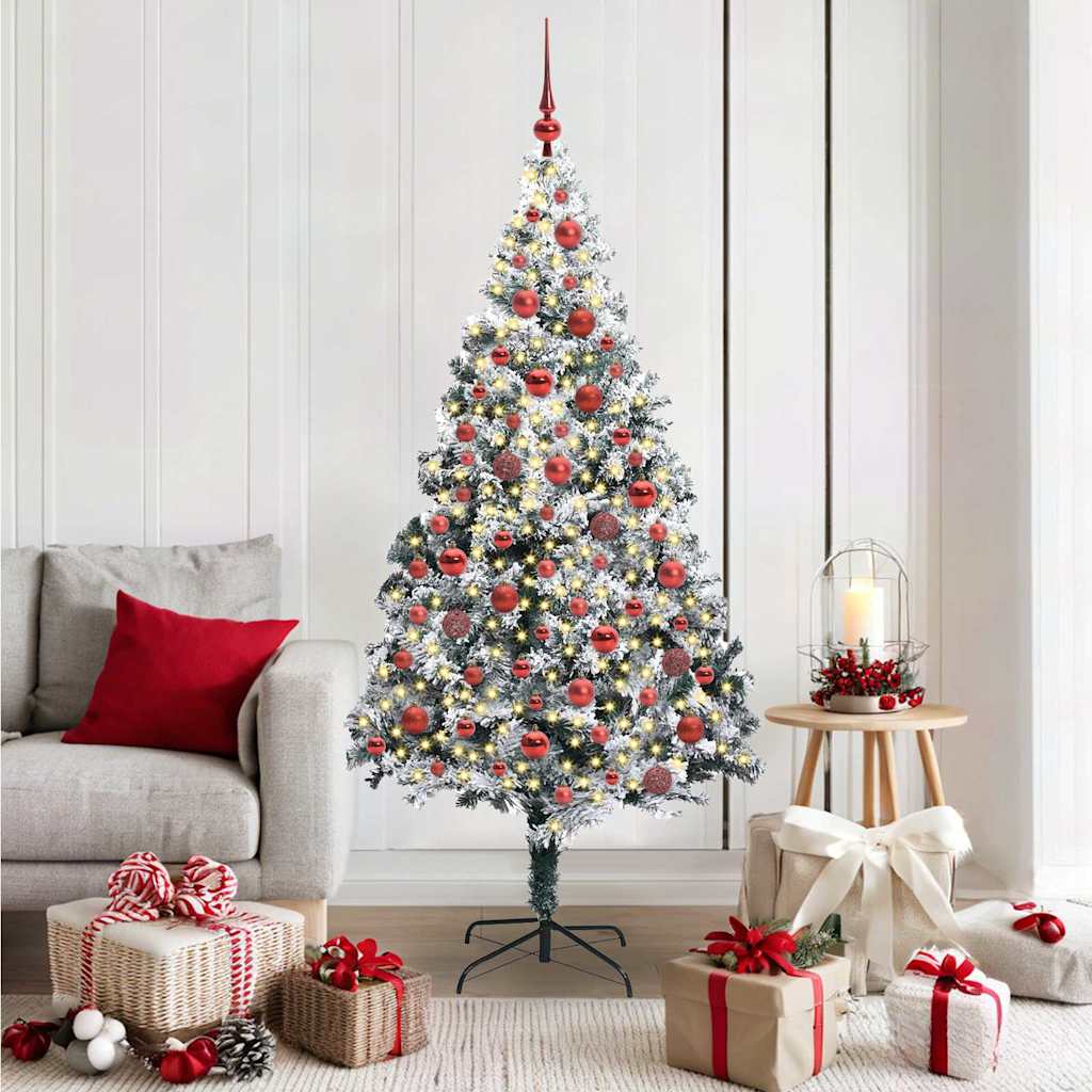 Albero Di Natale Artificiale Con 300 Led Bianco 180 cm
