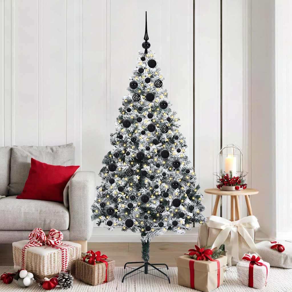 Albero Di Natale Artificiale Con 300 Led Bianco 180 cm