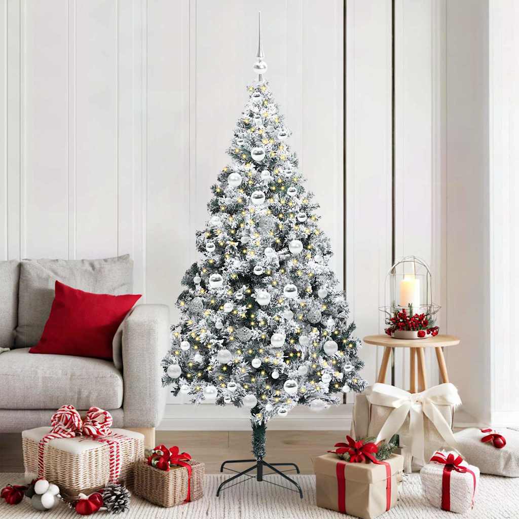 Albero Di Natale Artificiale Con 300 Led Bianco 180 cm