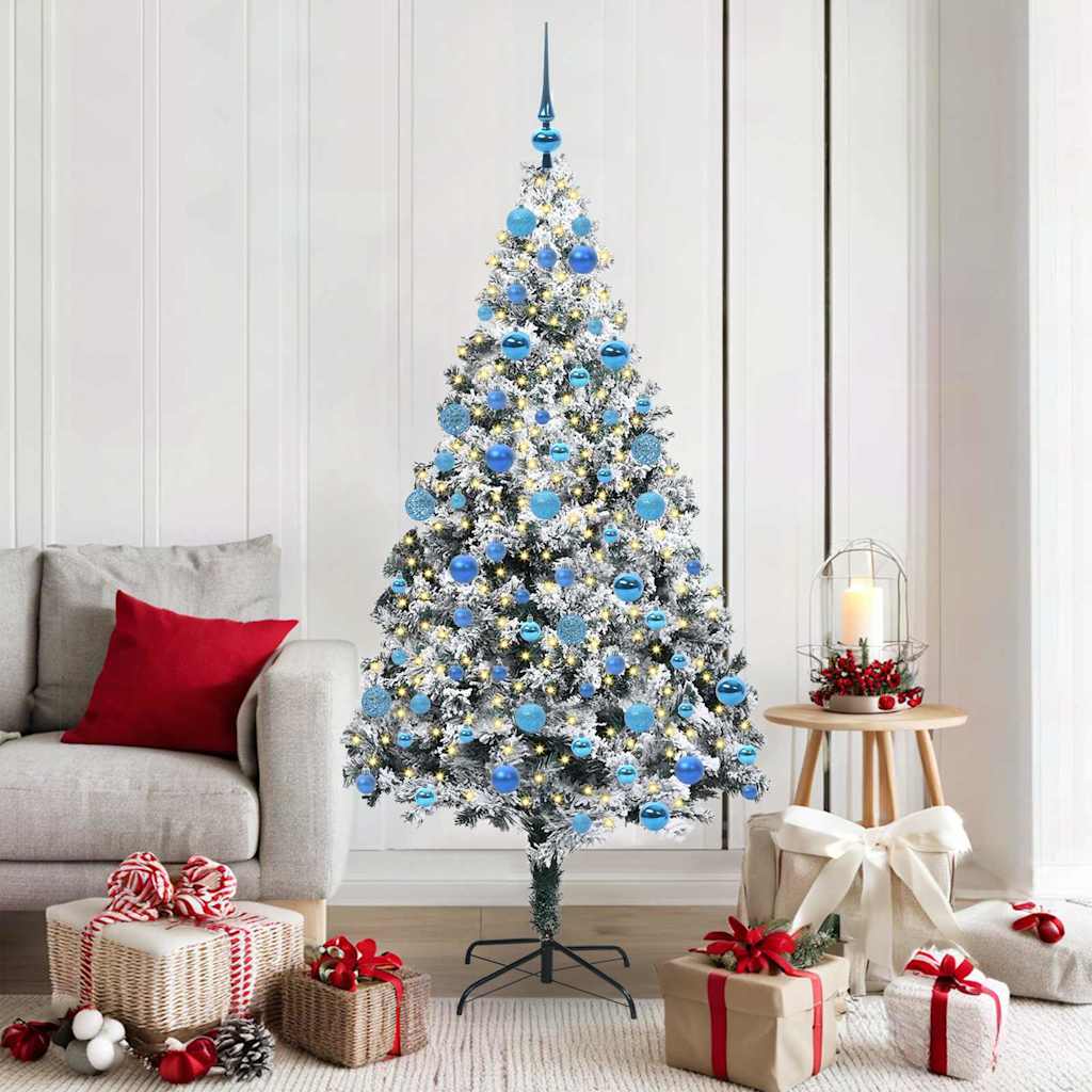 Albero Di Natale Artificiale Con 300 Led Bianco 180 cm