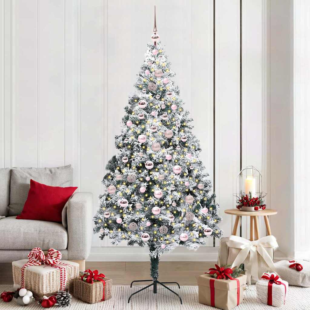 Albero Di Natale Artificiale Con 300 Led Bianco 210 cm