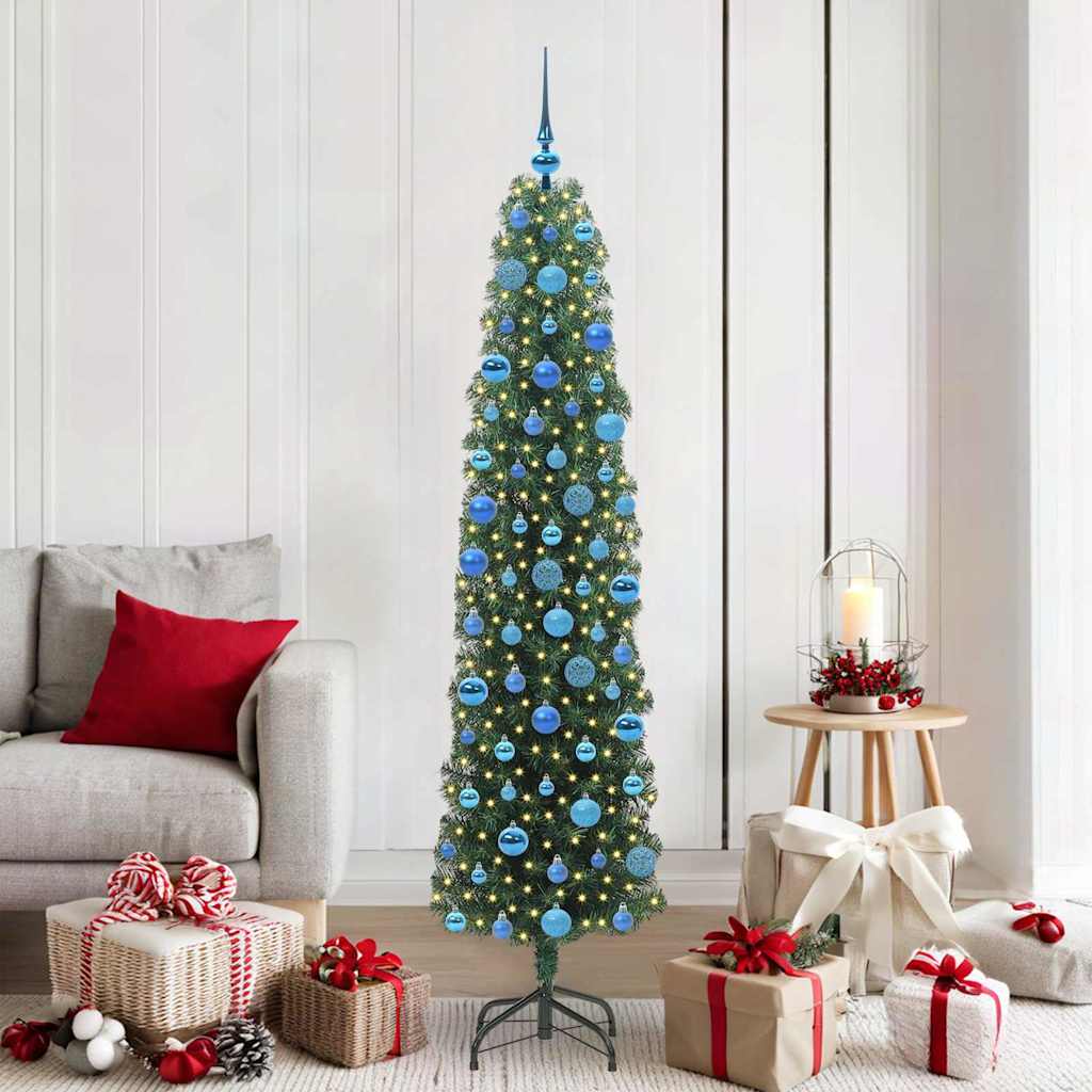 Albero Di Natale Artificiale Con 300 Led Verde 180 cm