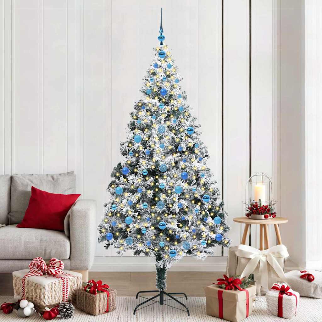 Albero Di Natale Artificiale Con 300 Led Bianco 210 cm