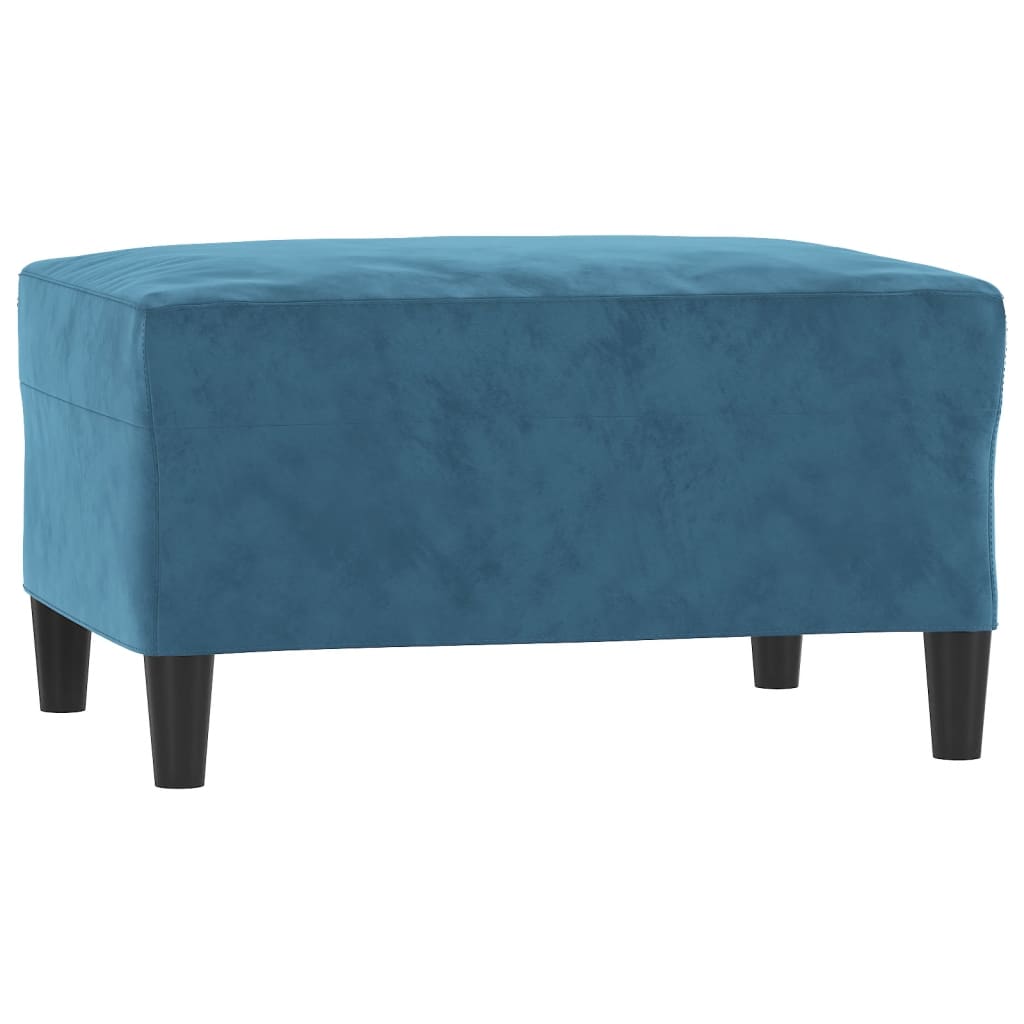 Set Di Divani 3 Pz Con Cuscini Blu In Velluto - Image 4