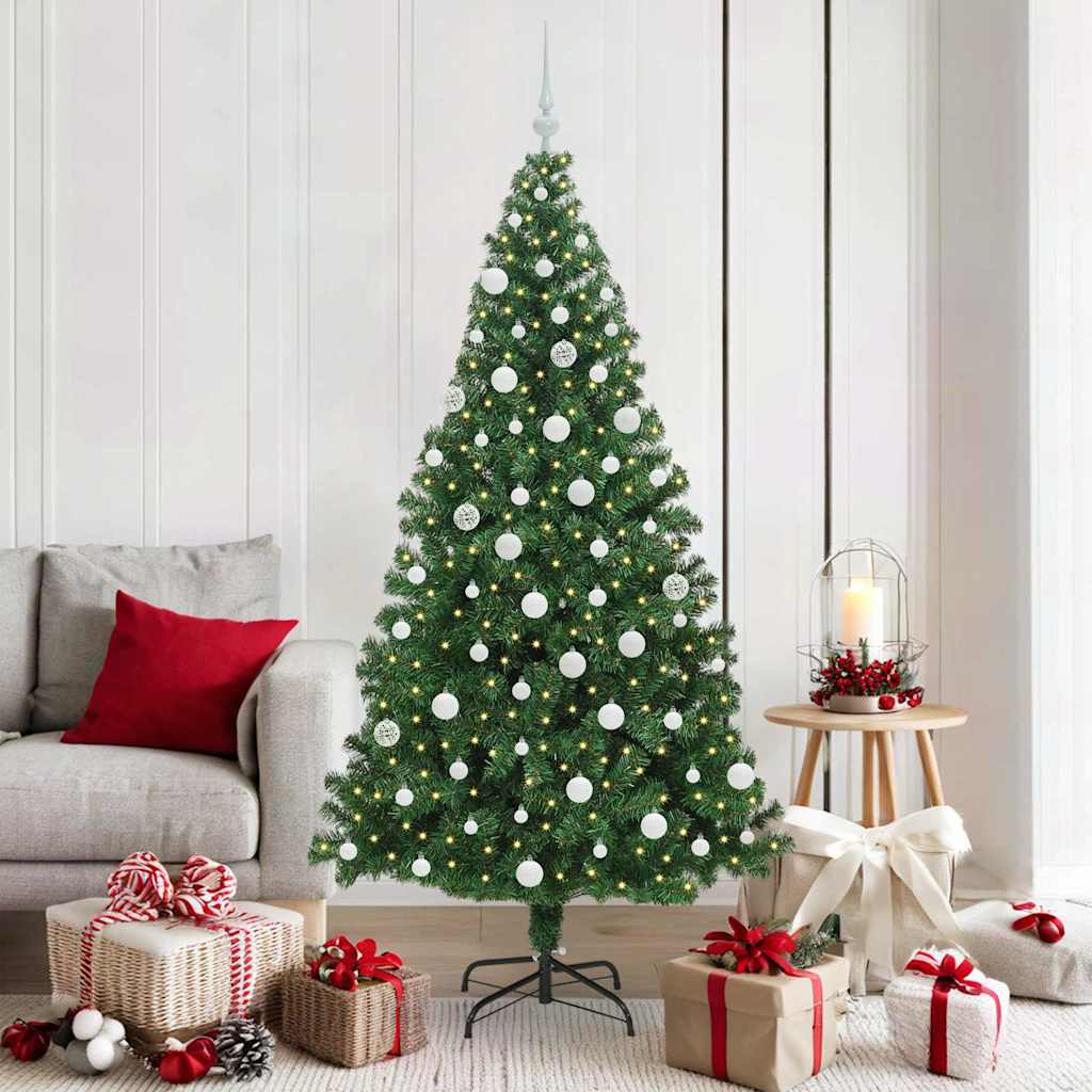 Albero Di Natale Artificiale Con 300 Led Verde 180 cm