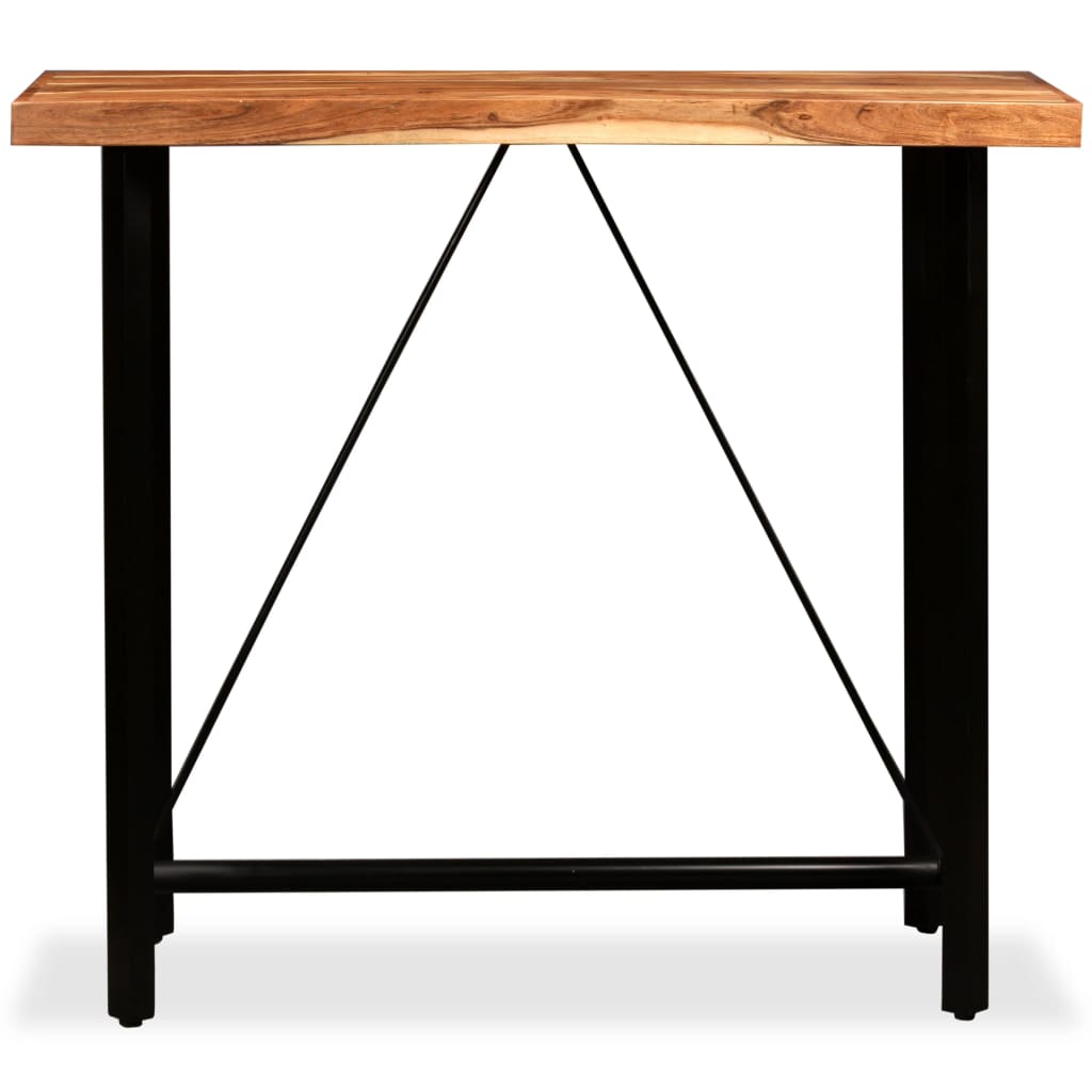Tavolino Da Bar In Legno Massello Di Acacia 120x60x107 cm