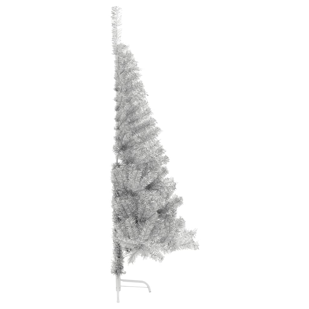 Albero Di Natale A Metà Con Supporto Argento 150 Cm Pet - Image 3