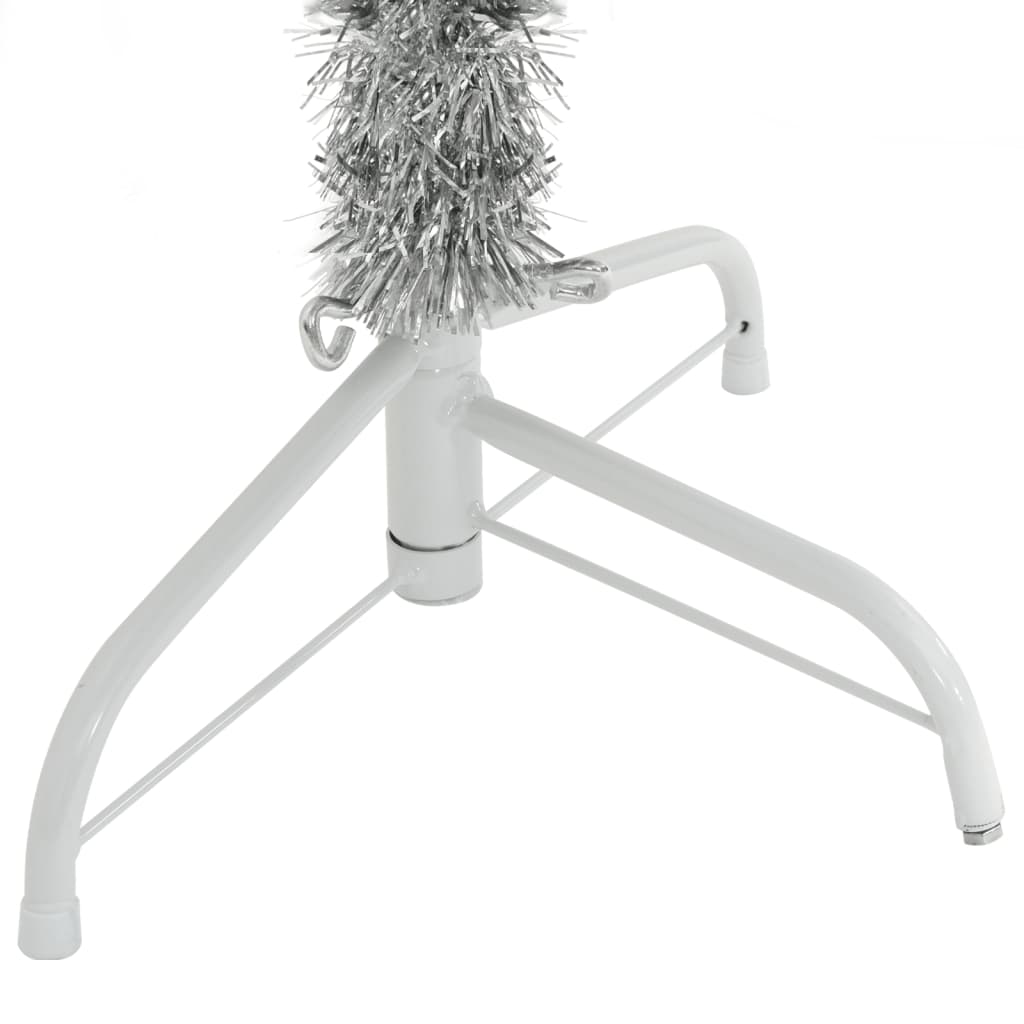 Albero Di Natale A Metà Con Supporto Argento 150 Cm Pet - Image 5
