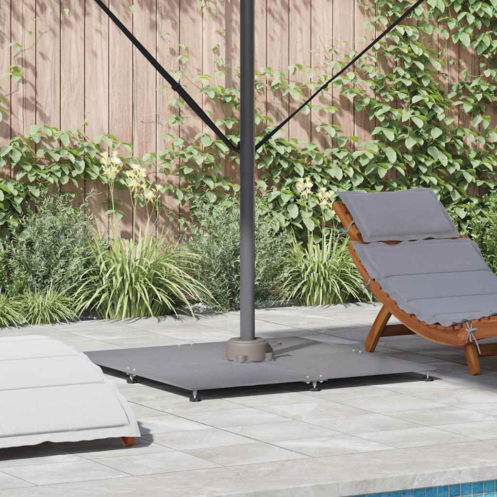 Base Per Ombrellone Aspetto Legno Grigio Scuro 100 X 100 X 4 cm