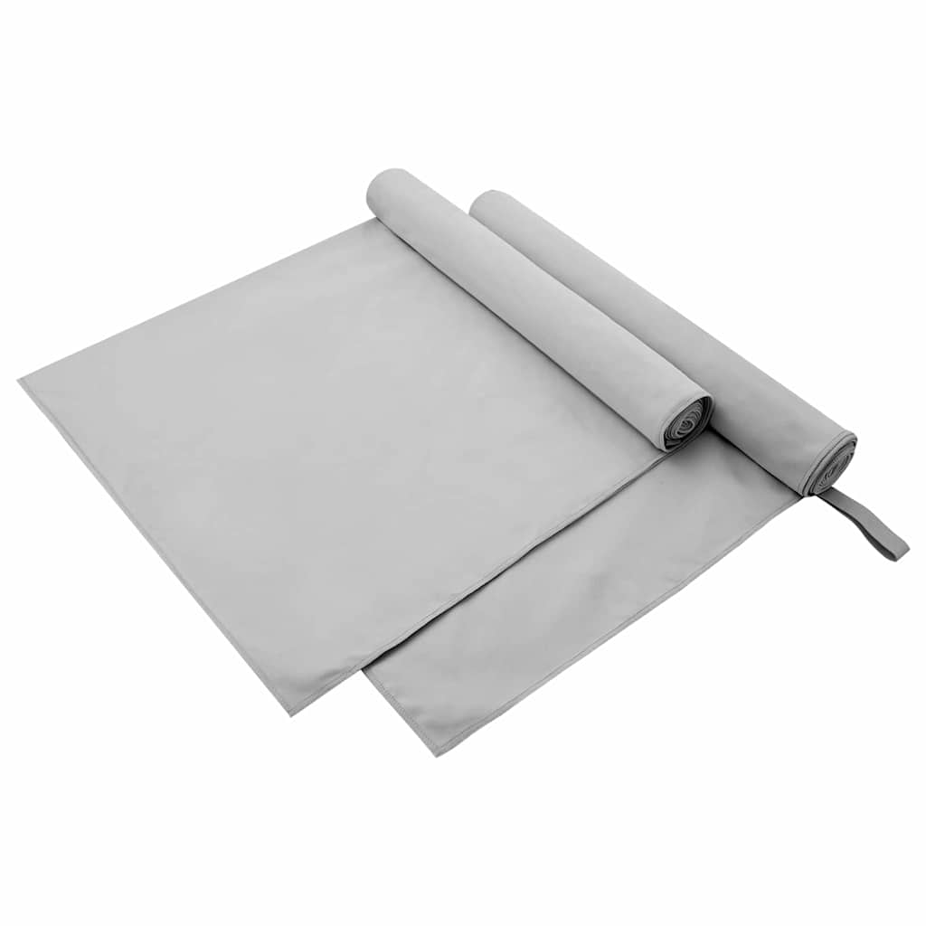 Asciugamani Sportivi 2 Pcs Grigio 180 X 90 cm