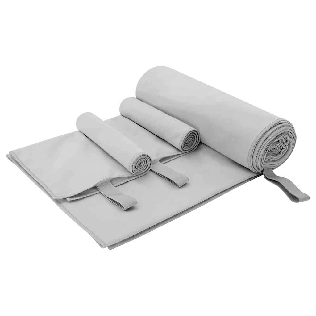 Set Di Asciugamani Sportivi 3 Pcs Grigio