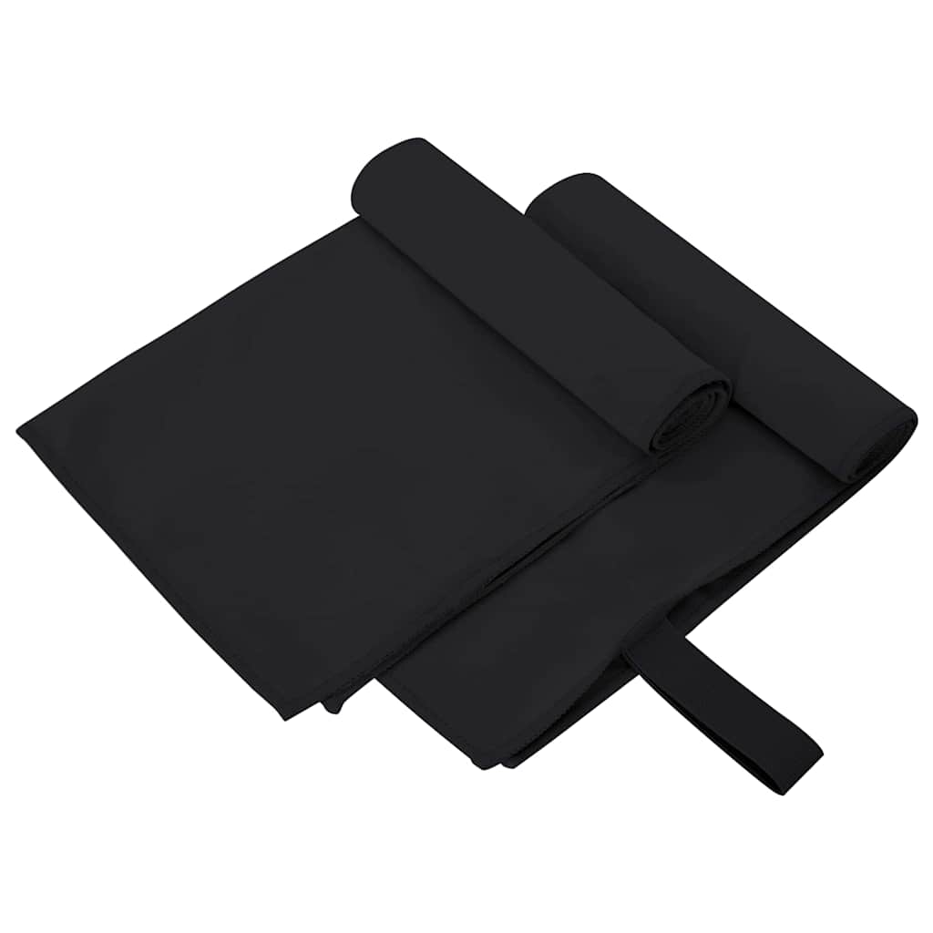 Asciugamani Sportivi 2 Pcs Nero 50 X 30 cm