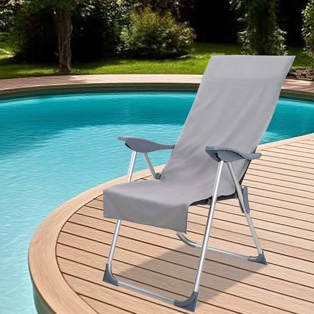 Asciugamani Per Sedia Outdoor 2 Pcs Grigio Scuro 130 X 60 cm