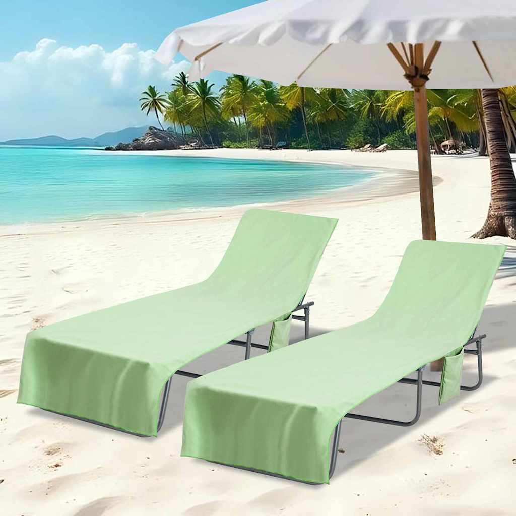 Asciugamani Per Lettino 2 Pcs Verde 210 X 75 cm