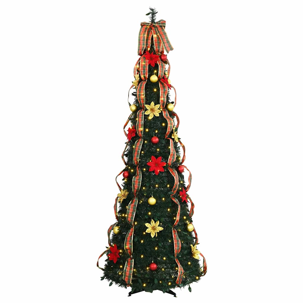 Albero Di Natale Artificiale Con 200 Led Verde 210 Cm Pvc - Image 3