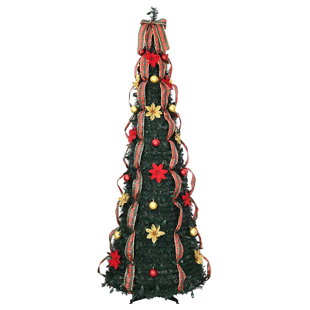 Albero Di Natale Artificiale Con 200 Led Verde 210 Cm Pvc - Image 4