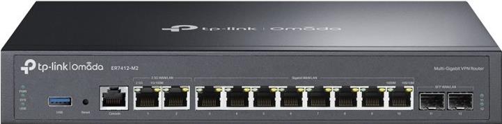 TP-Link Omada Er7412-M2 V1 - Router 12-PorT-Switch - 1gbe, 2,5gbe - WaN-Ports: 12 - An Rack Montierbar (er7412-M2)
