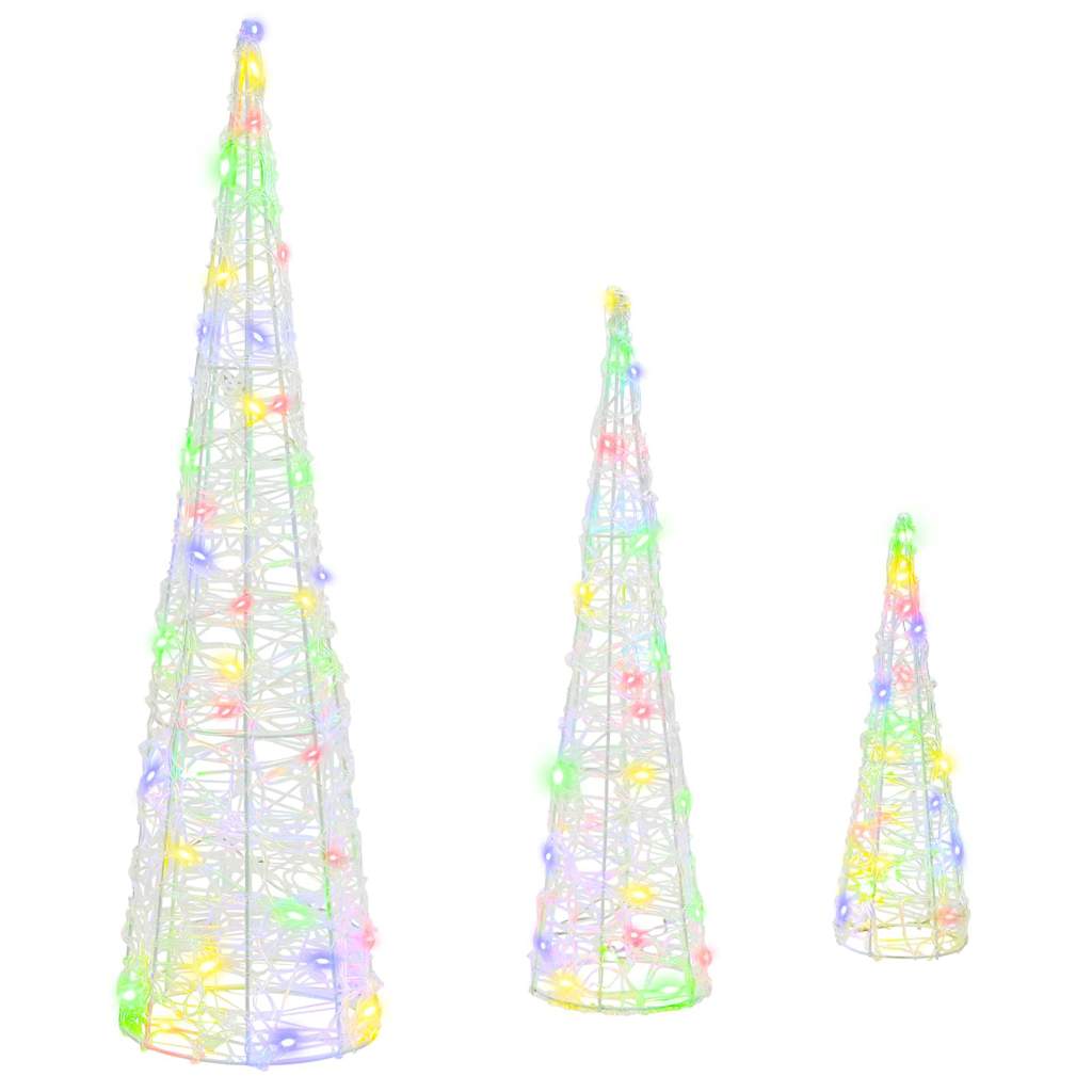 Albero Di Natale 3 Pcs Multicolore 20 X 20 X 80 Cm Acrilico