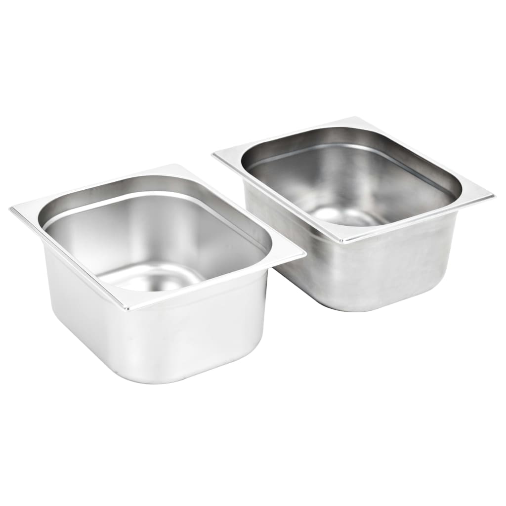 Contenitori Gastronorm 2 Pz Gn 1/2 150 Mm In Acciaio Inox