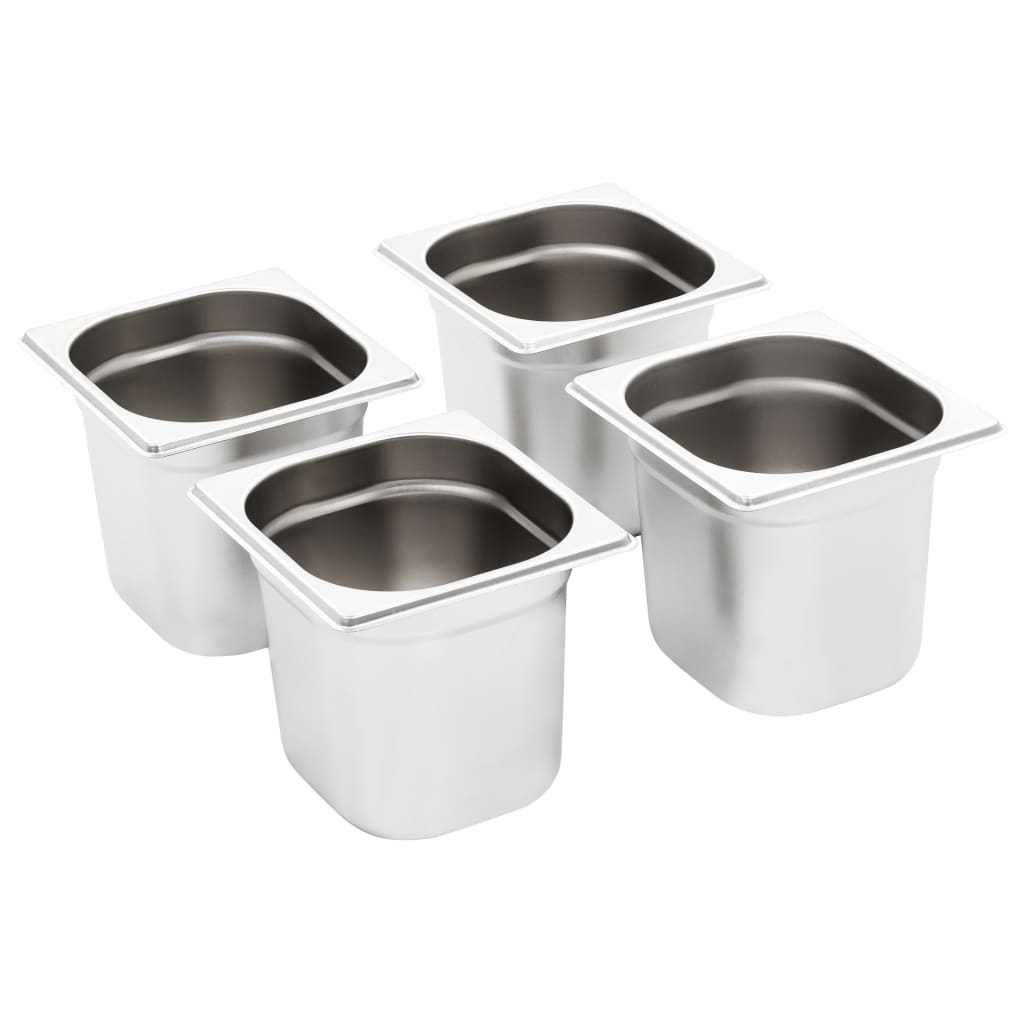 Contenitori Gastronorm 8 Pz Gn 1/6 150 Mm In Acciaio Inox