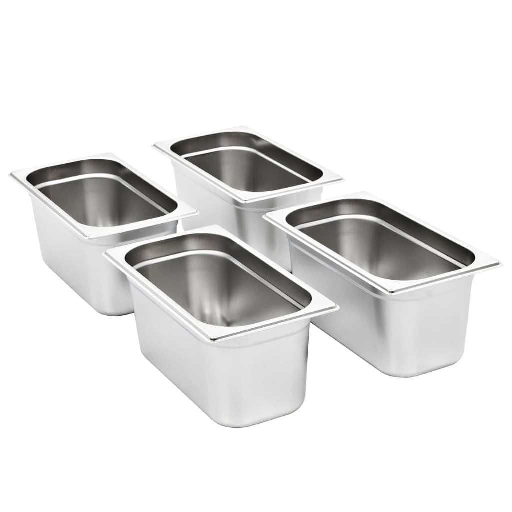 Contenitori Gastronorm 4 Pz Gn 1/3 150 Mm In Acciaio Inox