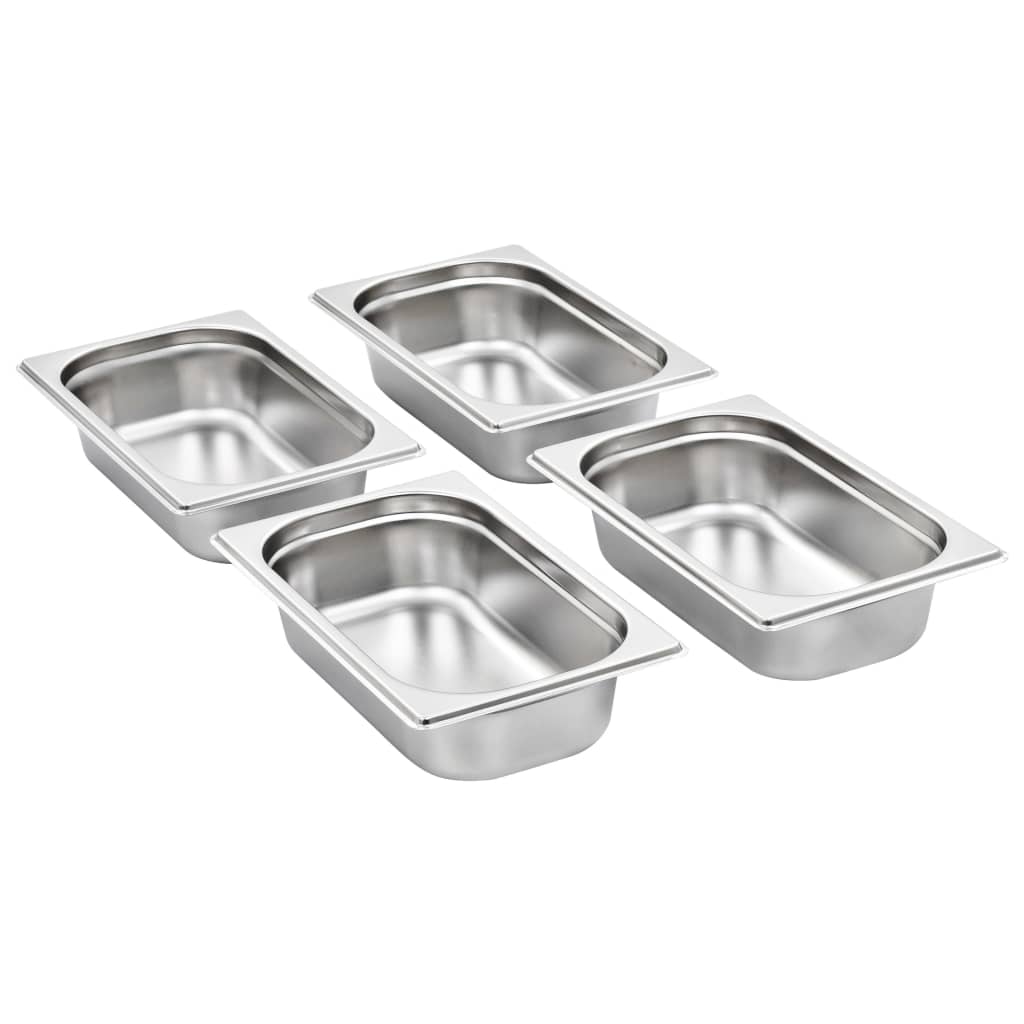 Contenitori Gastronorm 8 Pz Gn 1/4 65 Mm In Acciaio Inox